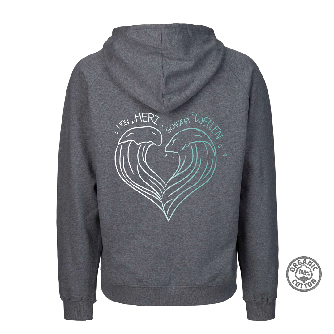 Raglan-Hoodie "Mein Herz schlägt Wellen
