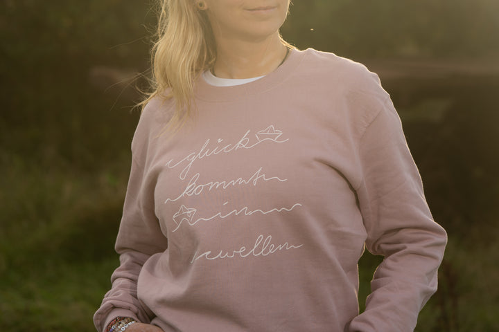 Sweatshirt "Glück kommt in Wellen"