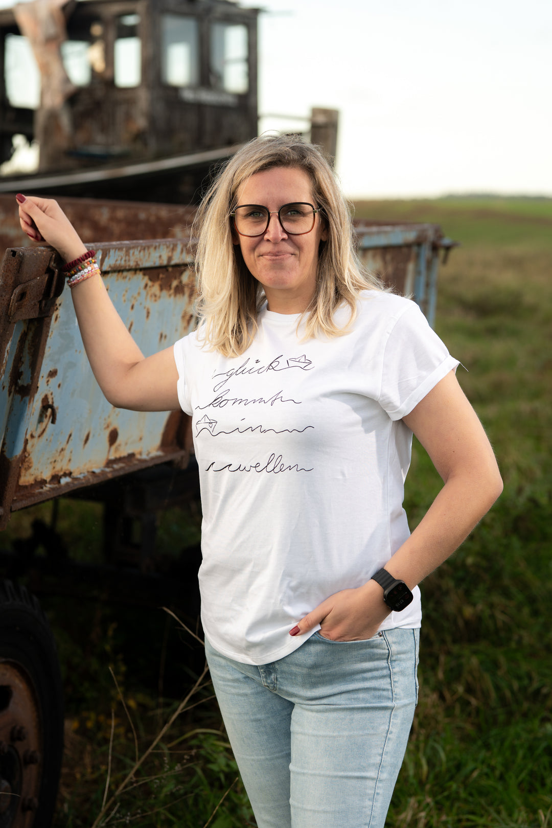 Damenshirt "Glück kommt in Wellen"