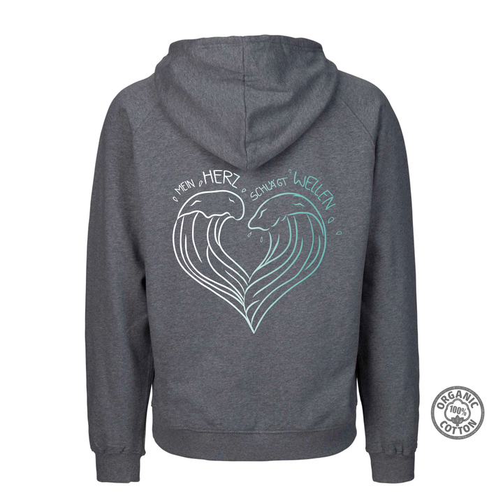 Raglan-Hoodie "Mein Herz schlägt Wellen