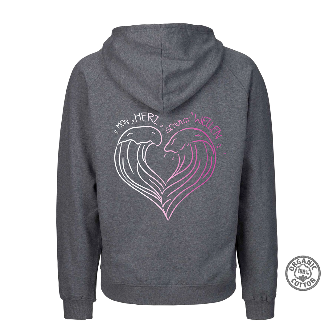 Raglan-Hoodie "Mein Herz schlägt Wellen